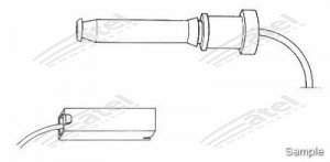 ELETTRODO DI ACCENSIONE PER PIANI DI COTTURA AD INCASSO ALTEZZA DELLA CERAMICA MM. 42 L. MM.5/7