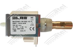 ELETTROPOMPA 48W 230V 50/60HZ GW        ATTACCHI Ø 1/8" - Ø 6 MM                PRESSIONE MASSIMA 20 BAR                TEMPERATURA ACQUA MAX 20°C              DIODO INTEGRATO (1N 4007P)